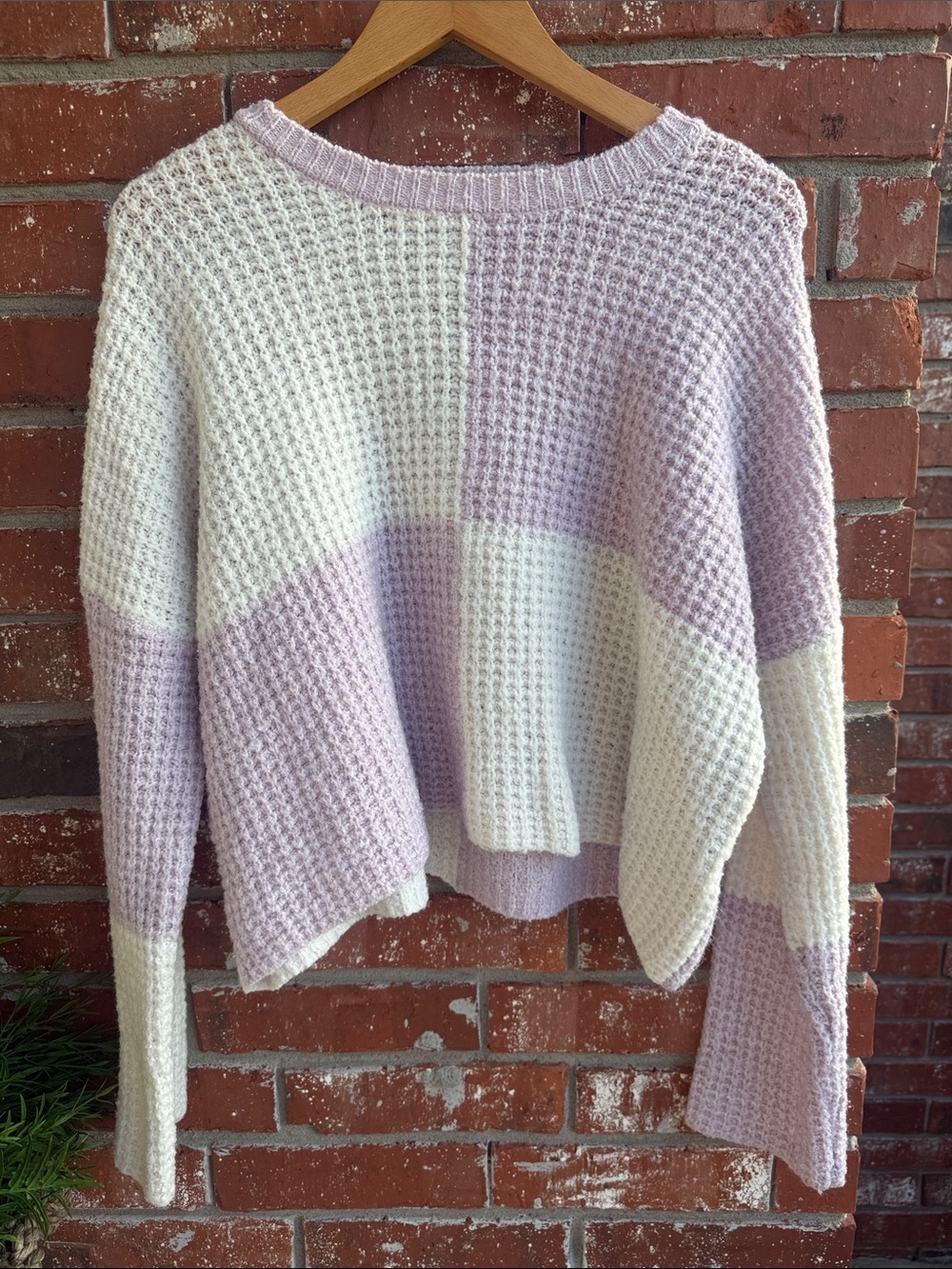 Jessica Simpson Color Block Sweater - Lavender and Cream